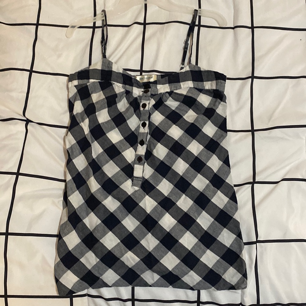 Navy gingham tank top